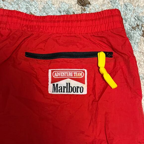 Vintage 90s Marlboro Adventure Team Nylon Track Pants Size Large Red - Picture 4 of 5